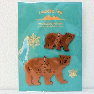 TRAVELER'S Factory notebook Leather Tag Bear Polar bears New Charm